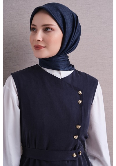 Armine Sura İpek Eşarp 2026-2027 - Sonbahar Kış-asm9622 Lacivert