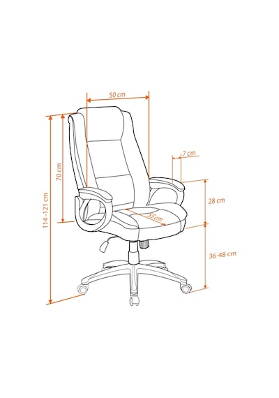 Boston Ofis Koltuğu Suni Deri - Siyah 65x114-121,5x81 Cm Gxyxd