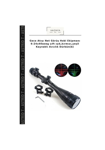 Gece Atışı Net Görüş Hobi Ekipmanı 6-24x40aoeg Çıft Işık,kırmızı,yeşil Kaynaklı Avcılık Dürbün B Diğer