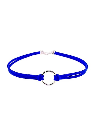 Parlament Mavi Kadın Süet Round Choker Çok Renkli
