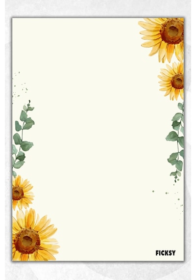 A5 Ayçiçeği Bloknot Çizgisiz Defter - 50 Yaprak - Memopad - Notepad - Not Defteri - Not Kağıdı Sarı Sarı
