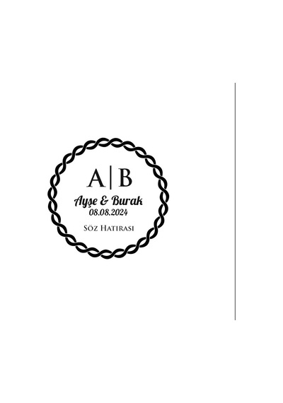 Çiçekli Dal Desenli Dikdörtgen Mühür Kına Nişan Düğün 3x3 Cm Özel Etiket / 50 Adet Sticker Beyaz