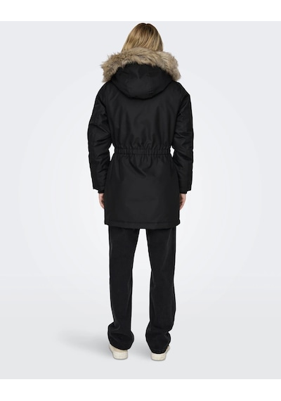 Only Kapüşonlu Siyah Kadın Parka 15304625 001