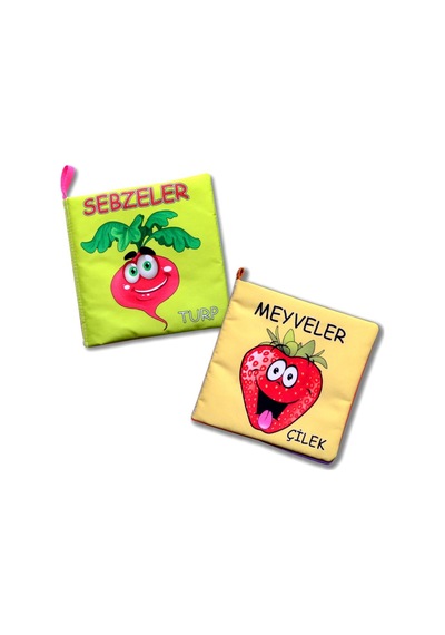 2 Kitap Tox Meyveler Ve Sebzeler Kumaş Sessiz Kitap T113 T049 - B