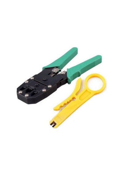 Rj11 Rj9 Jack Cat5 Cat6 Rj45 Sıkma Pensesi + Soyma Aparatı