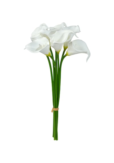 Yapay Çiçek Islak Gerçek Gala Çiçeği 8 Dal Net Beyaz 34 Cm