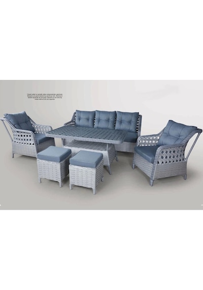 Menekşe 3+1+1+2puf+masa Rattan Bahçe Balkon Mobilyası, 7 Kişilik Bahçe Takımı Gri-antrasit Antrasit - Gri Menekşe 3+1+1+2puf+masa Rattan Bahçe Balkon Mobilyası, 7 Kişilik Bahçe Takımı Gri-antrasit Antrasit - Gri