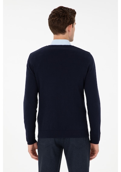 U.S. Polo Assn. Erkek Slim Fit V Yaka Lacivert Basic Kazak 50288886-VR033 U.S. Polo Assn. Erkek Slim Fit V Yaka Lacivert Basic Kazak 50288886-VR033