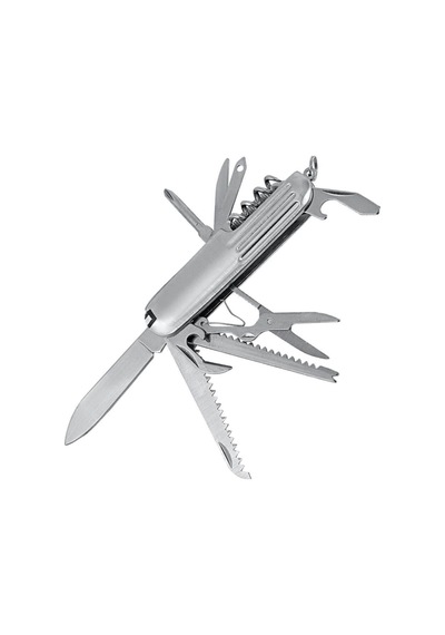 Kılıflı Kamp 13 Fonksiyonlu Portatif Alet 9.3 x 2.5 CM Gri