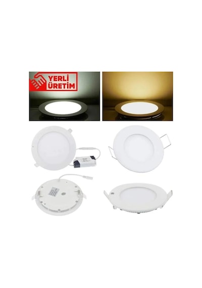 Sıvaaltı Beyaz Gömme Led Panel-spot Lamba Işık Gücü:9w Dış Çap:14,5 Cm Delik Çap:13,5 Cm