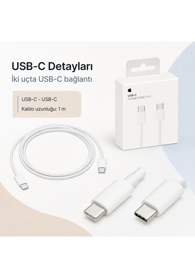 Usb-c To Usb-c Hızlı Şarj Ve Data Kablosu 1 Metre 60w Telefon Tablet Notebook Uyumlu Type-c Kablo