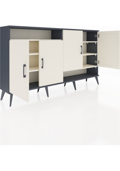 Arges Konsol 6 Raflı 4 Kapaklı 176x30x99 Antrasit-aytaşı Aytası/aytası - Antrasıt Arges Konsol 6 Raflı 4 Kapaklı 176x30x99 Antrasit-aytaşı Aytası/aytası - Antrasıt