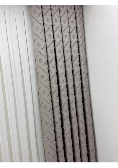 Nivemeshome Sedef Gri 1/3 Pileli Fon Perde 80x260