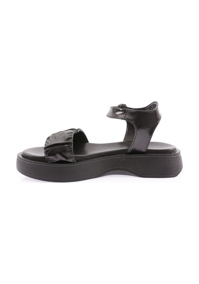 Dgn 4851-22y Kadin Büzgü Bantli Kalin Taban Sandalet 4851-2027-R1534 Siyah