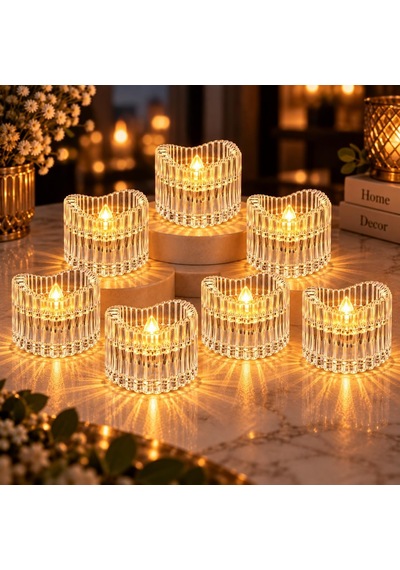 7 Adet Kristal Dalga Led Dekoratif Işık Pilli Masa Lambası 3303 Diğer