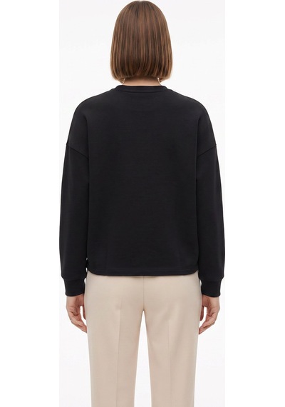 Fabrika Siyah Kadın Bisiklet Yaka Loose Fit Desenli Sweatshirt F6wl-swt0132