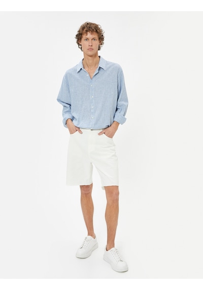 Koton Slim Fit Kot Şort Bermuda Cep Detaylı Pamuklu Ekru 4sam40054ıd Ekru Koton Slim Fit Kot Şort Bermuda Cep Detaylı Pamuklu Ekru 4sam40054ıd Ekru