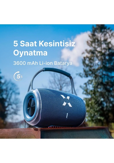 Bluetooth Hoparlör Rgb Taşınabilir Kablosuz Tws Stereo Boombox Mavi X6701