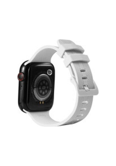 Apple Watch Uyumlu 7 45mm Krd-23 Silikon Kordon - Beyaz