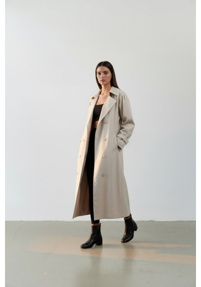 Durivya Reglan Kol Oversize Trençkot Bej