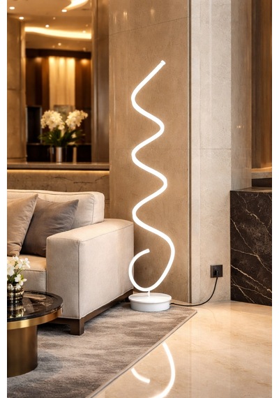 Lara Beyaz Renk Modern Tasarım Gün Işığı Led Salon - Yatak Odası Led Lambader