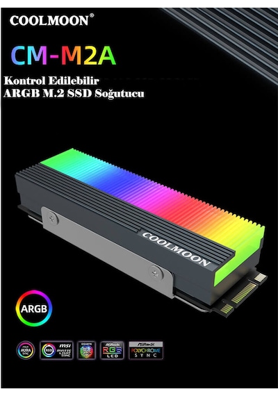 Coolmoon Rgb M.2 Ssd Soğutucu Nvme Ngff 2280 Radyatör Isı Argb
