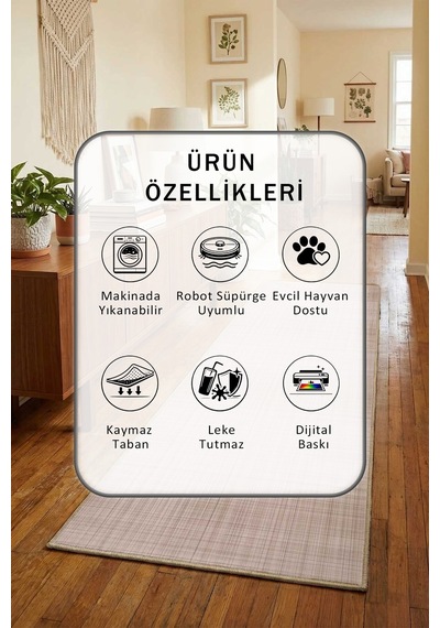Yıkanabilir Yolluk 88 Bej