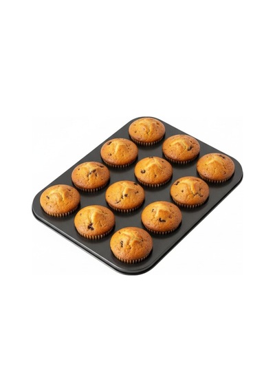 Yanmaz Yapışmaz 12'li Muffin Kek Kalıbı Siyah