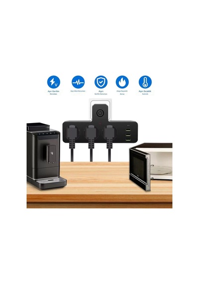 3'lü Termal Akım Korumalı Priz 3xusb 1xtype-c 20w Pd Giriş Kablosuz Kulaklık