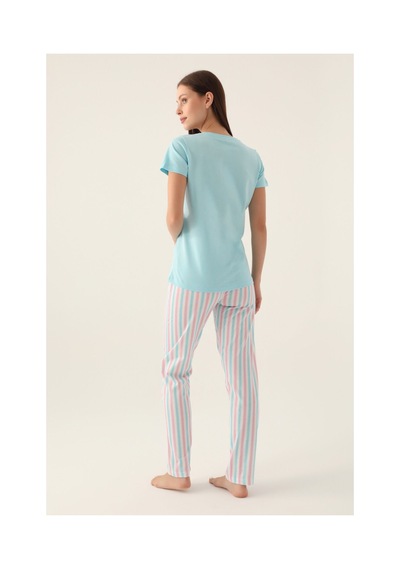 Arnetta Sweet Açık Mavi Kadın Kısa Kol Pijama Takımı