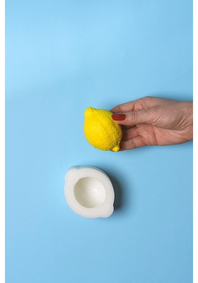 Limon Yatay Silikon Mum Kalıbı Beyaz