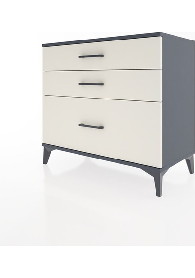 Hyperion Şifonyer 3 Çekmeceli 88x44x80 Antrasit-aytaşı Antrasit