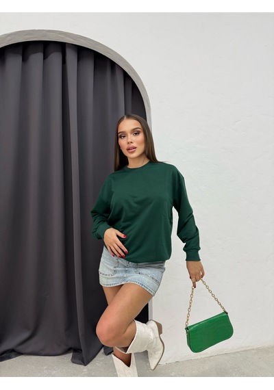 Düz Renk Kadın Sweatshirt Gri