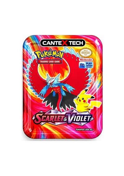 Cantex Tech Pokemon Scarlet & Violet Metal Kutu Karışık Gönderilir 1 Kutu 30-50 Kart Booster V-max - V-star - Standart Kart