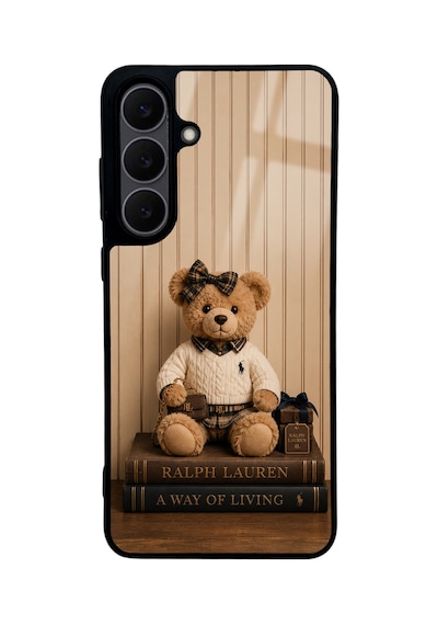Samsung Uyumlu  S25 Fe Preppy Teddy Classic Tasarımlı Glossy Telefon Kılıfı Kahverengi