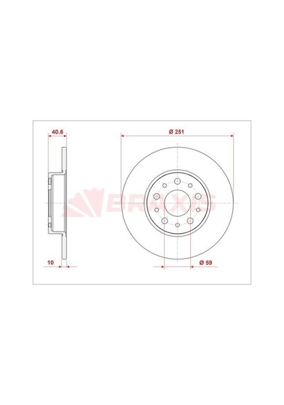 Braxis Ae0868 Fren Diski Arka Fiat 500l 0.9 1.3d 1.4 1.6d 12-egea 15- 51885409