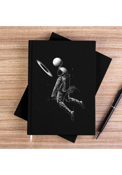 Saturn Dunk Siyah Çizgisiz Kanvas Defter