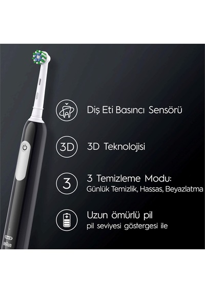 Oral-B Pro Series 1 Şarjlı Siyah Diş Fırçası + Seyahat Kabı