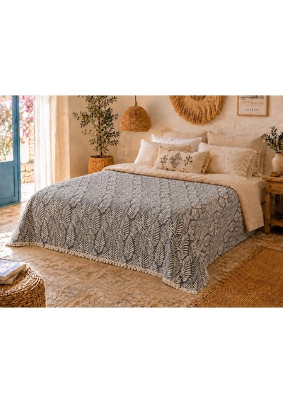 Daily%100 Pamuk Müslin Pike 4 Kat Çift Kişilik Pike & Yatak Örtüsü 230x250 Cm Antrasit, Jakarlı Diğer