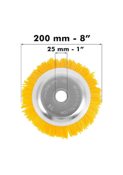 11889 Tırpan Makinasına Plastik Halı Fırçası 8" 200mm