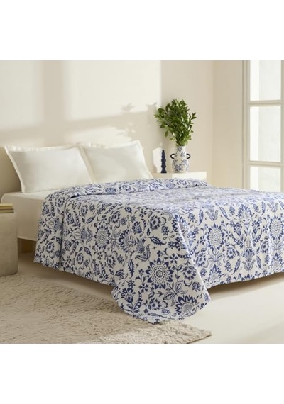 Karaca Home Sven%100 Pamuk Çift Kişilik Tek Pike Mavi Açık Indigo
