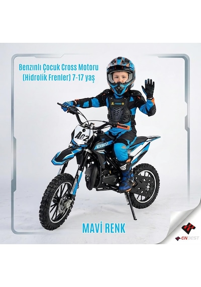 Benzınlı Çocuk Cros Motoru Hidrolik Frenler 7-17 Yaş