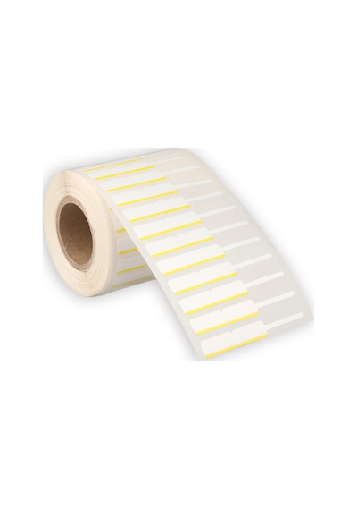 Kuyumcu ve Gözlük Etiketi  Beyaz-Kırmızı Çizgili 10 mm X 76 mm İthal