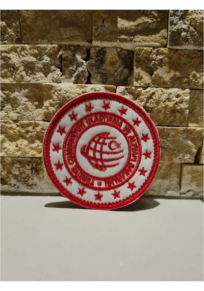 Ulaştırma ve Altyapı Bakanlığı - Patch Peç Arma Nakış Işleme Kırmızı - Beyaz