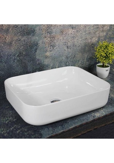 Lena - Tezgah Üstü Porselen Lavabo - E-4619 Beyaz