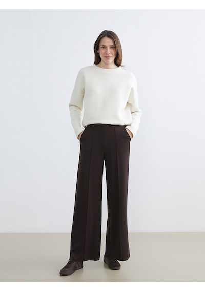Lcw Everyday Kahverengi Standart Fit Geniş Paça Kadın Pantolon