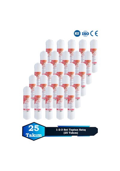 Sumarkt Kapalı Kasa Su Arıtma Cihazı 12'' Inline 3 Aşama 25 Takım Toptan Filtre