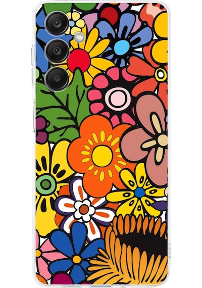 Samsung Galaxy Uyumlu A25 İle Retro Color 2 Kamera Korumalı Şeffaf Kılıf