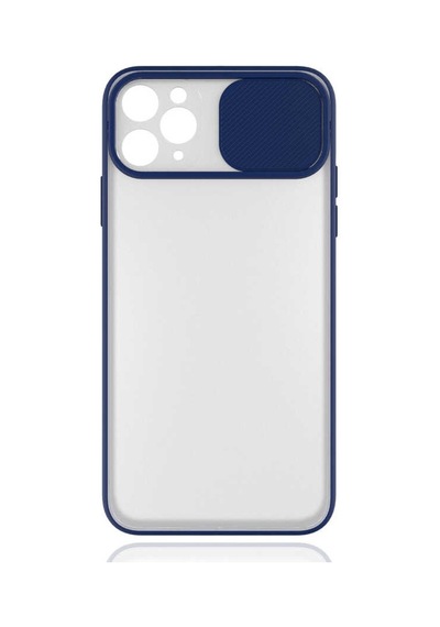 Kilifone - Apple Uyumlu iPhone 11 Pro - Kılıf Slayt Sürgülü Arkası Buzlu Lensi Kapak - Lacivert