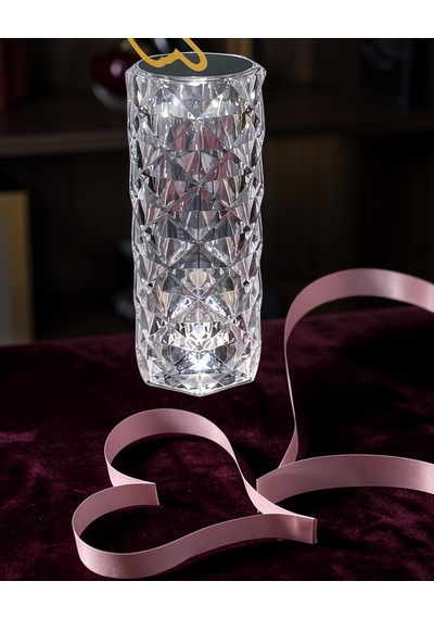 Usb Şarjlı Gece Lambası Kristal Tasarım Uuczkristallambak1 Beyaz
